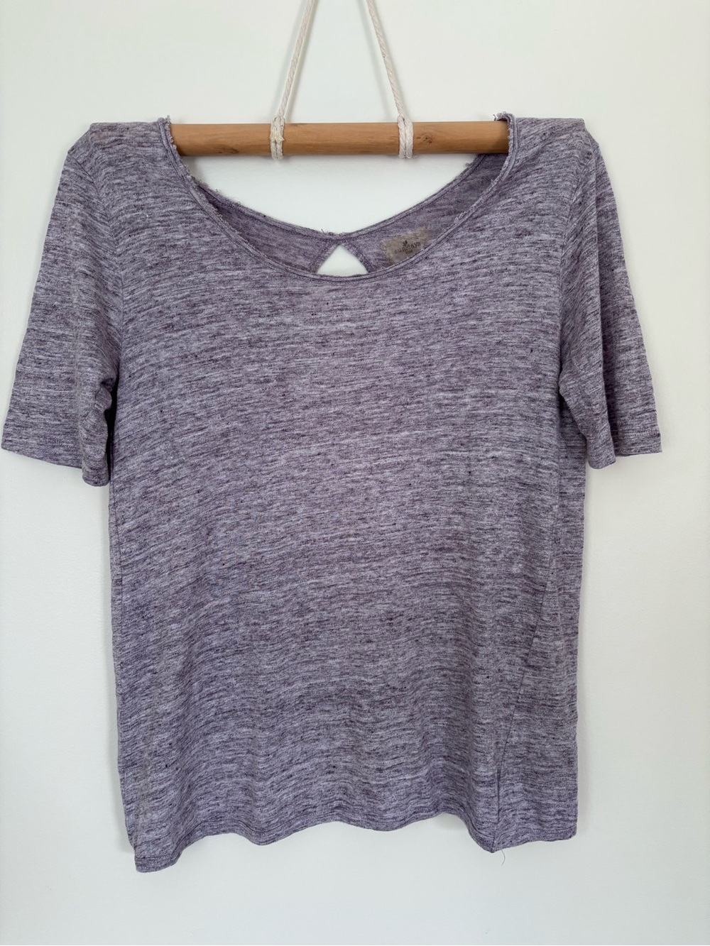 Sunday’s One Heathered Gray Lavender Tee | Size Small | 100% Linen